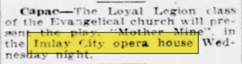 Imlay City Opera House - Feb 9 1931 Article (newer photo)